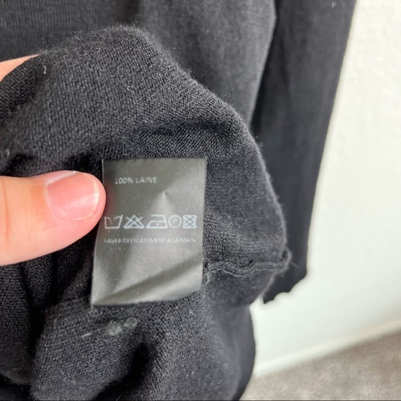 The Kooples Slit Slip Pocket V Neck Lambswool Sweater - Picture 7 of 9